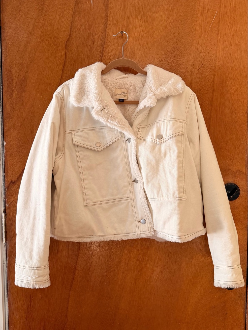 Universal Thread Cream Sherpa-Lined Denim Jacket Size XL